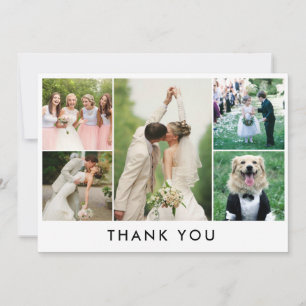 Simple Photo Collage Wedding Thank You