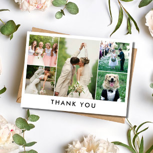 Simple Photo Collage Wedding Thank You