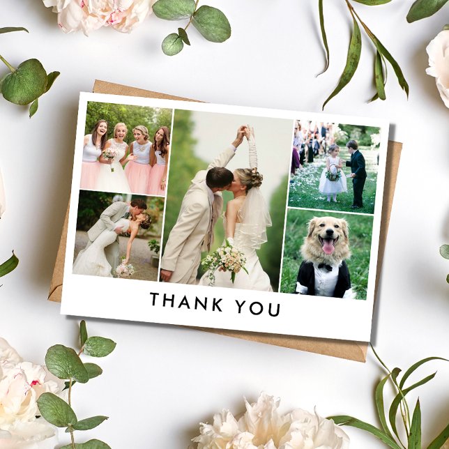 Simple Photo Collage Wedding Thank You (Simple Photo Collage Wedding Thank You)