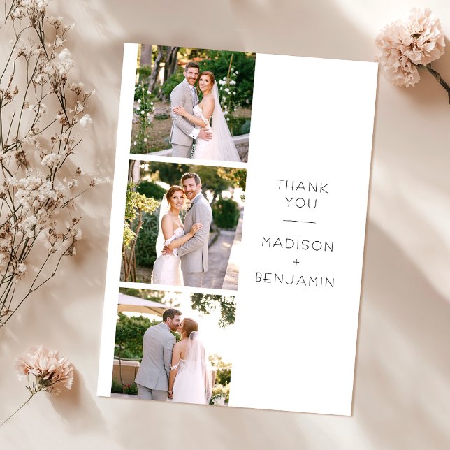 Simple Photo Collage Wedding Thank You Card (Creator Uploaded)