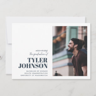 Simple Photo College Graduation Announcement