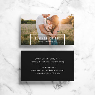 Simple Photo Counsellor Marriage Family Therapist Business Card