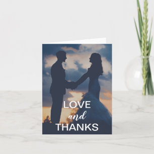 Simple Photo Elegant Bold Modern Wedding Thank You Card