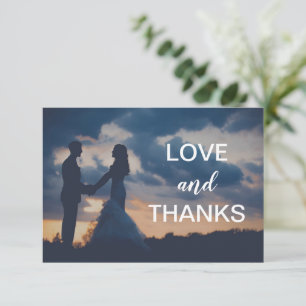 Simple Photo Elegant Bold Modern Wedding Thank You Card