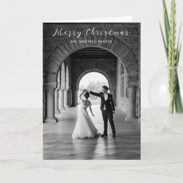 Simple Photo Elegant Christmas Holiday Card (Front)