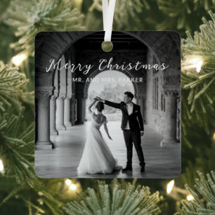 Simple Photo Elegant Christmas Metal Tree Decoration