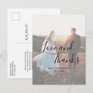 Simple Photo Elegant Wedding Postcard