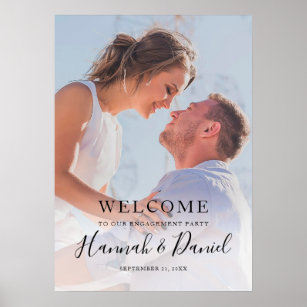 Simple Photo Engagement Party Welcome Poster