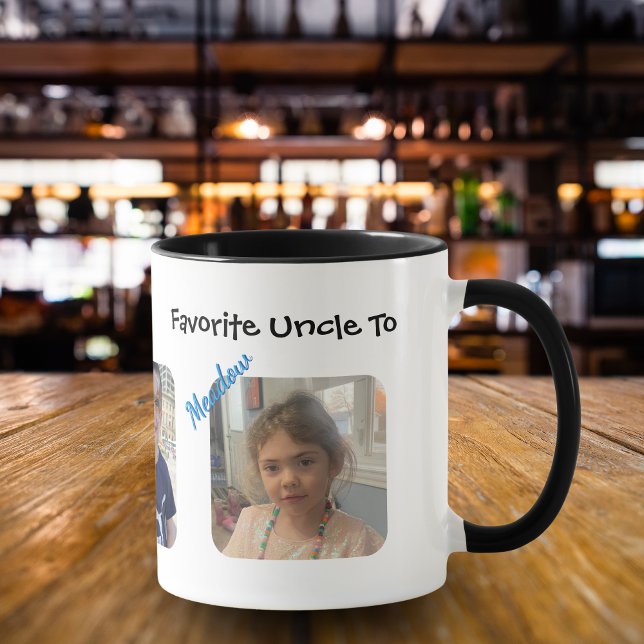 Simple Photo Favorite Uncle Personalize Mug (For the quiet but Favorite Uncle  in your children's lives.)