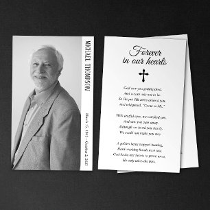 Simple Photo Forever in Our Hearts Memorial Card