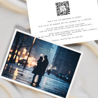 Simple Photo Frame QR CODE Wedding Save The Date 