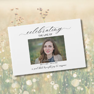 Simple Photo Funeral Guest Book