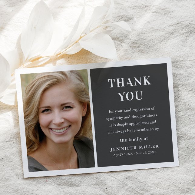 Simple Photo Funeral Keepsake Thank You Card (Creator Uploaded)