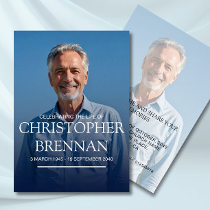 Simple Photo Funeral Memorial Celebration of Life Invitation