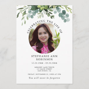 Simple Photo Funeral Memorial Order of Service Programme