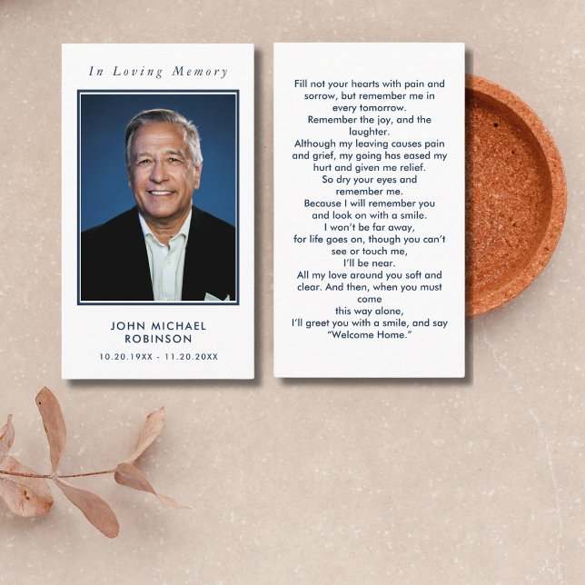 Simple Photo Funeral Memorial Sympathy Prayer Card (Creator Uploaded)