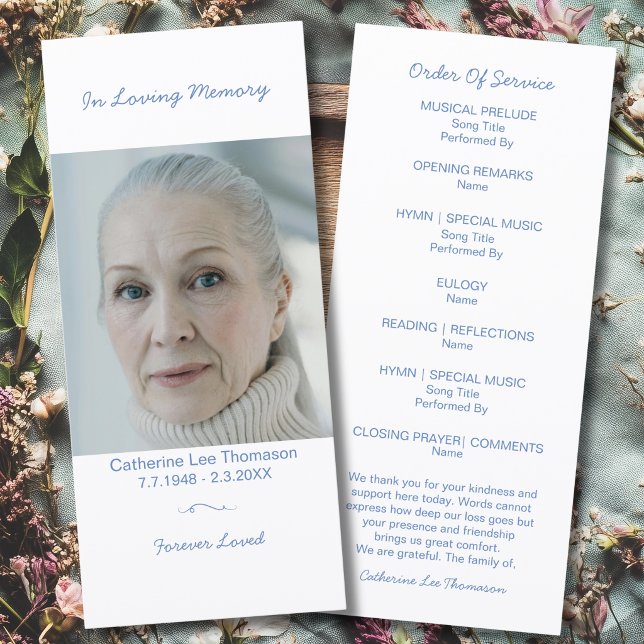 Simple Photo Funeral Order Of Service Flat Program Programme (Simple Photo Funeral Order Of Service Flat Program
)