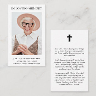 Simple Photo Funeral Prayer Card