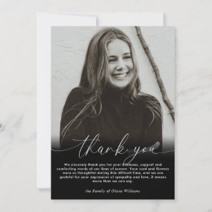 Simple Photo Funeral Sympathy Grief Thank You Card