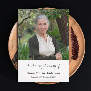 Simple Photo Funeral Thank You Card