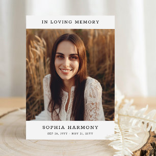 Simple Photo Funeral Thank You Card