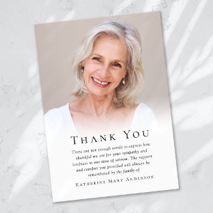 Simple Photo Funeral  Thank You Card