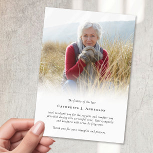 Simple Photo Funeral Thank You Card