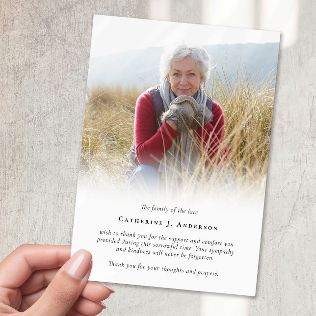 Simple Photo Funeral  Thank You Card (Creator Uploaded)