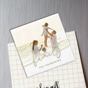 Simple Photo Gold Calligraphy Script Typography Magnet