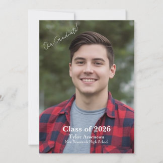 Simple Photo Grad Party Invitation Personalize