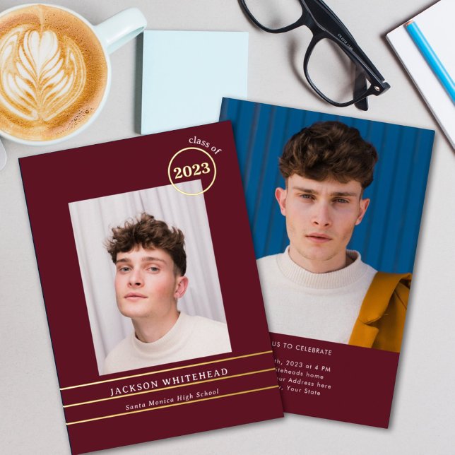 Simple Photo Graduate Burgundy (Creator Uploaded)