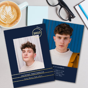Simple Photo Graduate Navy Blue