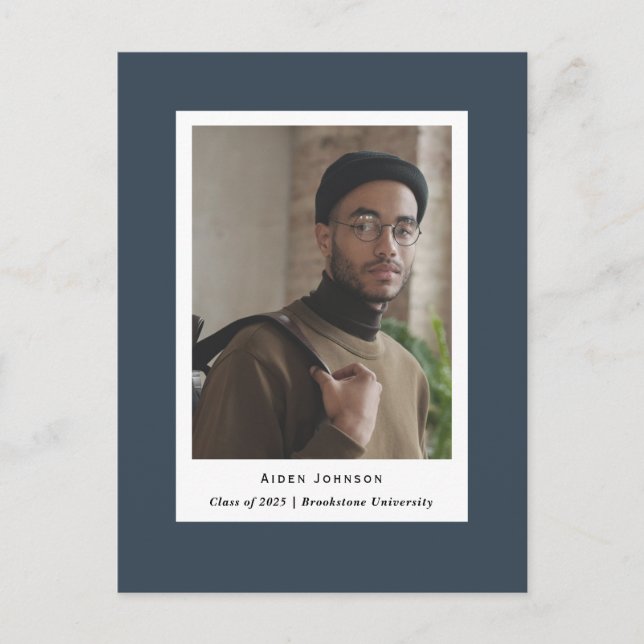 Simple Photo Graduation Announcement Postcards (Front)