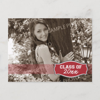 Simple Photo Graduation Announcement (red)