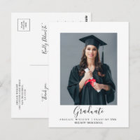 Simple Photo Graduation Graduate Thank You