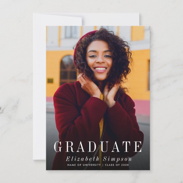 simple photo graduation invitation & announcement (Front)