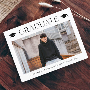 Simple Photo Graduation Invitation Postcard