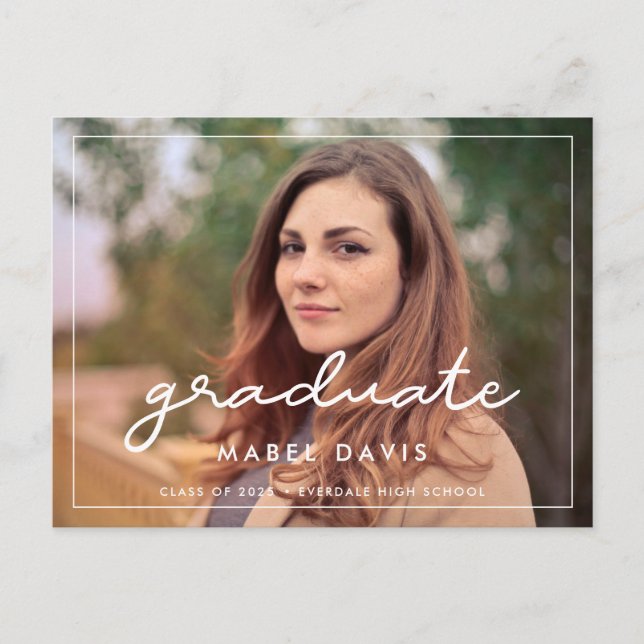 Simple Photo graduation Postcard (Front)