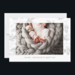 Simple Photo Grey Foliage Baptism Party Invitation<br><div class="desc">Available here:
http://www.zazzle.com/selectpartysupplies</div>