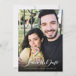 Simple Photo Handwritten Script Save The Date
