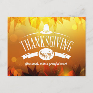 Simple Photo Happy Thanksgiving Greetings Postcard