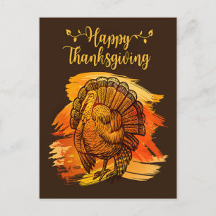 Simple Photo Happy Thanksgiving Turkey Greetings Postcard