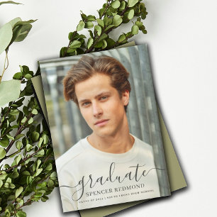 Simple Photo High School Graduation Announcement