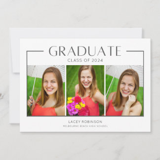Simple Photo High School Graduation Party Invite