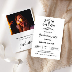 Simple photo law p university graduation party  announcement