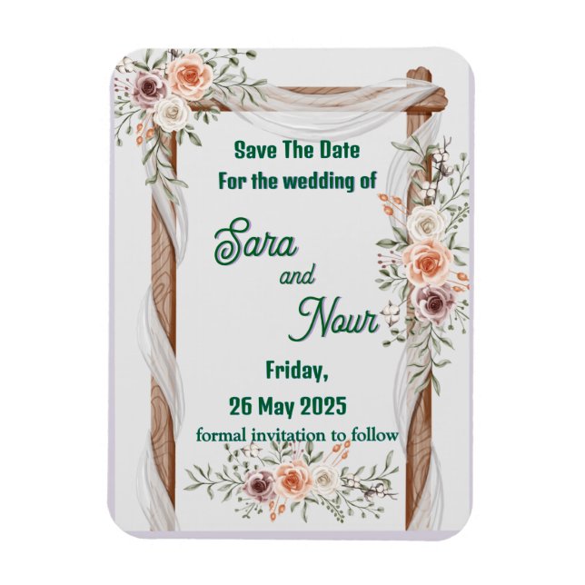Simple Photo Magnet of wedding invitation (Vertical)