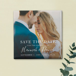 Simple Photo Magnet Save the Date Invitation