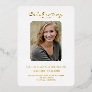 Simple Photo Memorial Order Of Service Program