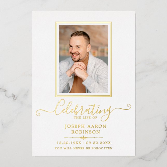 Simple Photo Memorial Order Of Service Program (Front)