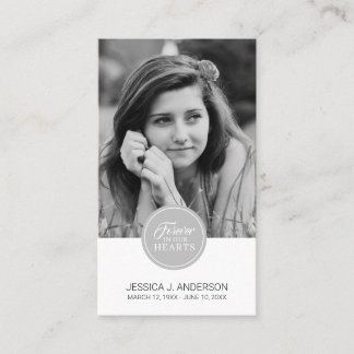 Simple Photo Memorial Prayer Card
